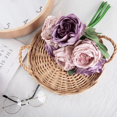 Rose Bouquet Artificial Flower Hand Held Flower Wedding Celebration Home Background Flower Wall Photography Backdrop Cross Border GF14871-6