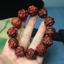 犀角紫檀十二生肖手串20mm 小叶紫檀雕刻珠佛珠文玩新品犀角紫檀