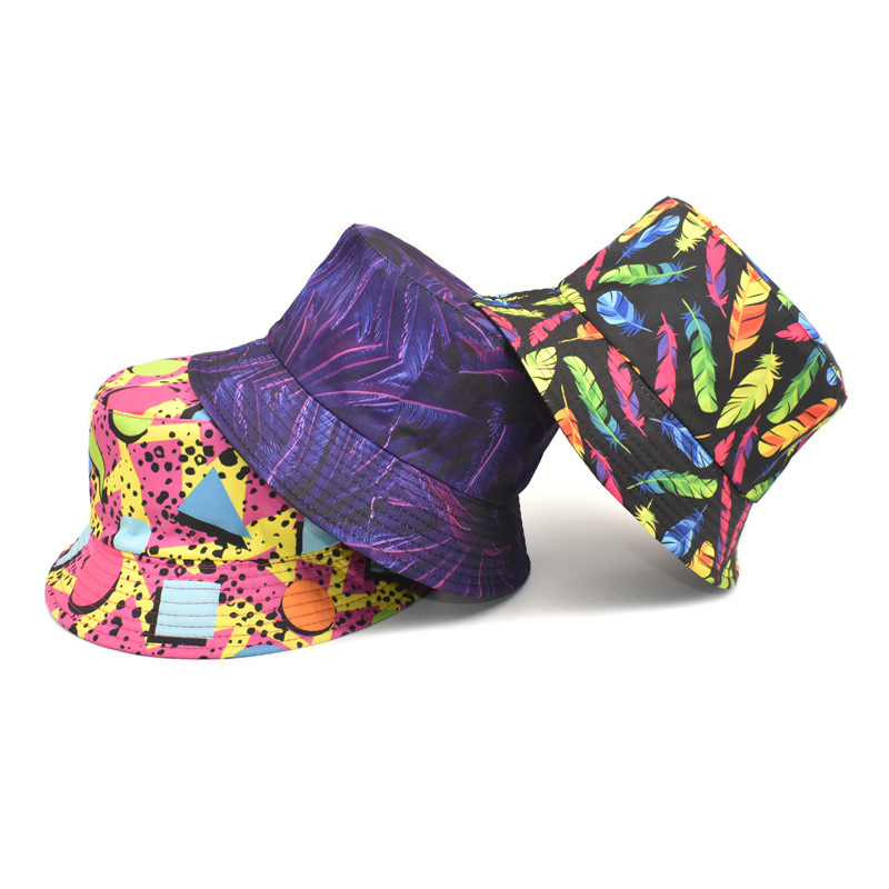 Unisex Fashion Geometric Printing Flat Eaves Bucket Hat display picture 1