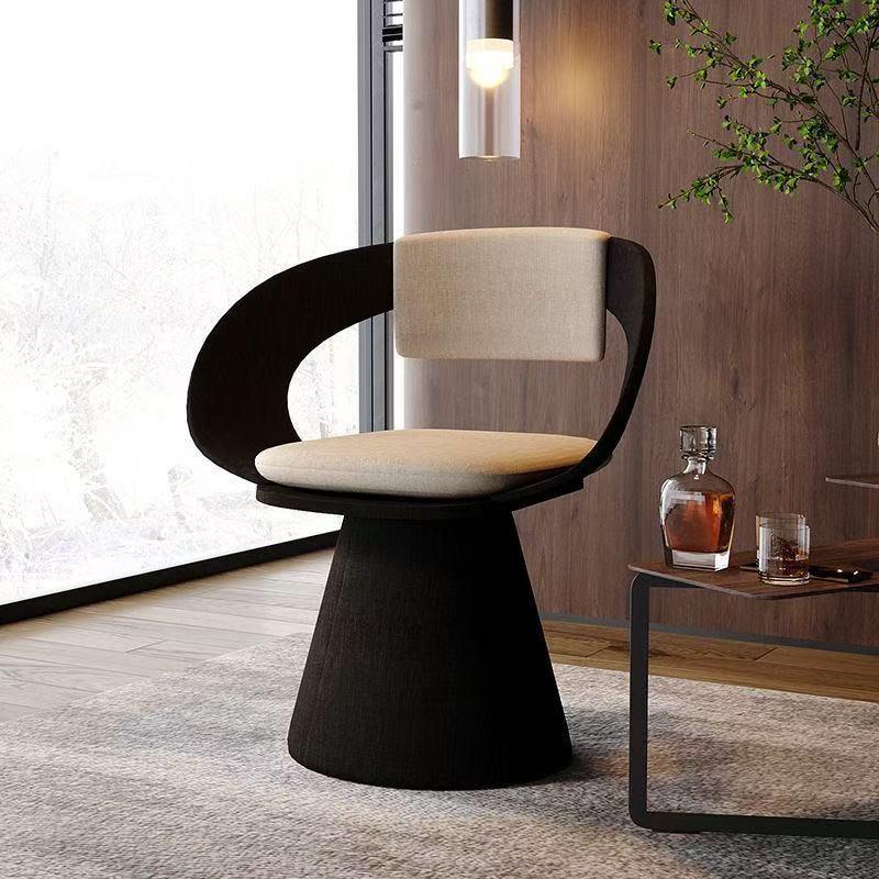 Italian Light Luxury Leisure Chair Living Room High-End Tea Seat Hotel Reception Modern Simple Swivel Chair Design Style Dining Chair