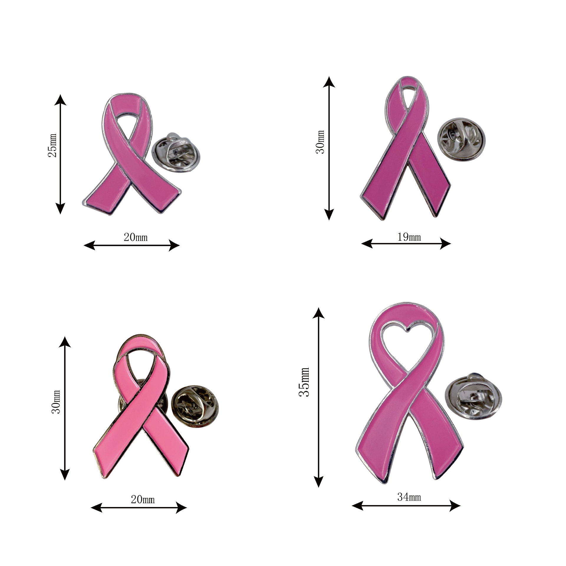 Pink ribbon badge brooch breast awareness Pink Ribbon Lap