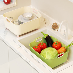 キッチン水切りかご 家庭用洗い桶 水切りかご 野菜・果物かご シンク用プラスチック製大型洗い桶 水切りボウル