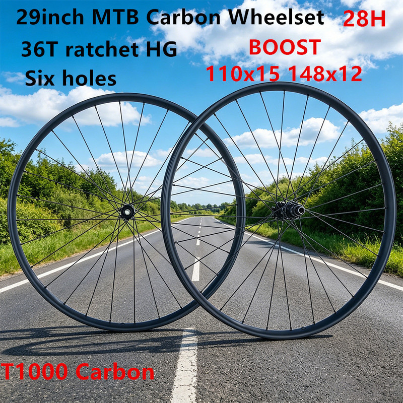Mountain Bike T1000 Carbon Fiber Wheelset 36t Ratchet 29inch Boost Disc Brake Ratchet Xc Soft Tail Wheels Mountain Bike T1000 Carbon Fiber Wheelset 36t Ratchet 29inch Boost Disc Brake Ratchet Xc Soft Tail Wheels