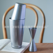 复古不锈钢调酒器鸡尾酒量杯盎司杯调酒手摇酒壶雪克杯三段式调酒
