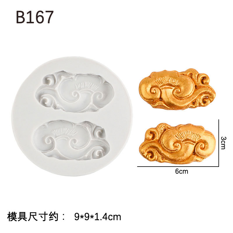 Patrón de dragón y Fénix de estilo chino Dragon Xiangyun molde de silicona pastel fondant borde molde de hornear epoxi aromaterapia molde de yeso