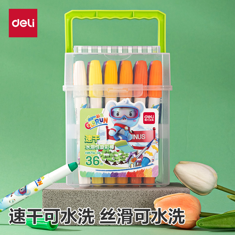 Crayones Giratorios de Pastel al Óleo Lavables de Secado Rápido para Pintura Infantil