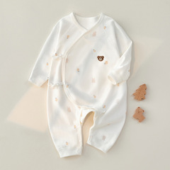 Newborn Baby Clothes for Spring and Autumn: Boneless One-Piece Cotton Rompers, Crawling Suits, Long-Sleeve Home Wear, Infant Clothing