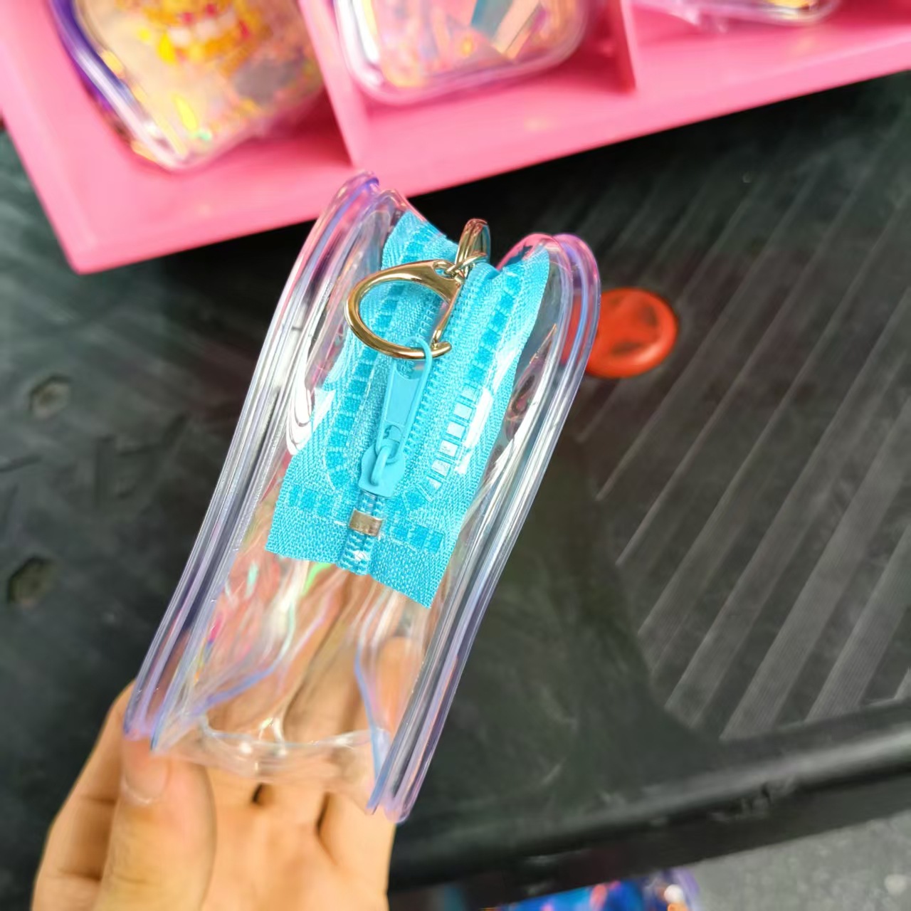 Simulación mini mochila de arena flotante, mochila de cambio infantil, mochila de cambio transparente y linda, mochila de decoración para niñas al por mayor