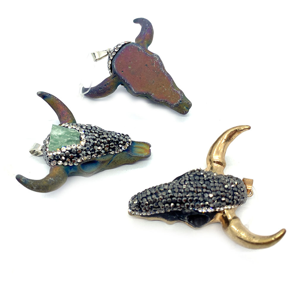 1 Piece Acrylic Natural Stone Crystal Colorful Cattle Pendant DIY Jewelry Accessories display picture 6