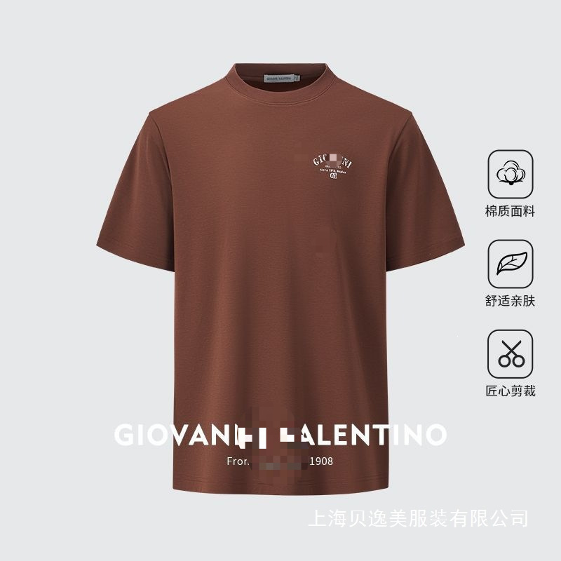 Zhuofanni Valentino Short-Sleeved T-Shirt Men's Summer Round-Neck T-Shirt Melard Casual Fashion Short-Sleeved Wholesale