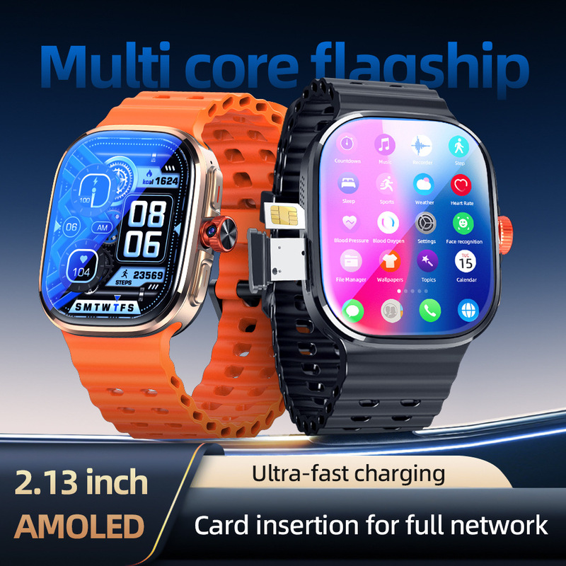 Cross-Border New Model P2 Smart Phone Watch with Fingerprint Unlocking, 5g Wifi, Fast Charging, Card Insertion, and Google Browser Download