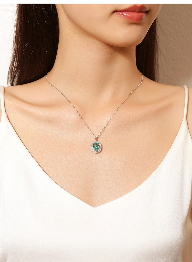 1 Piece Quantity 1 Piece 925 Sterling Silver Geometric Zircon High Carbon Diamond 925 Sterling Silver Cable Chain Pendant Necklace