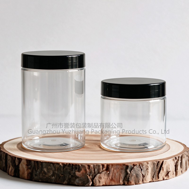 Envase de plástico de boca ancha de 500 ml de grado alimenticio Yuzhuang PET, frasco sellado de 250 g para mascarillas capilares, material de embalaje cosmético.