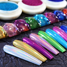 美人鱼颜料全息指甲粉糖果铬镜金属效果指甲颜料粉水彩指甲艺术