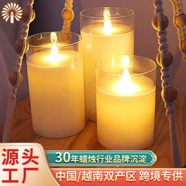 LED电子蜡烛灯玻璃杯摇摆无烟蜡烛生日求爱引路表白装饰灯发光