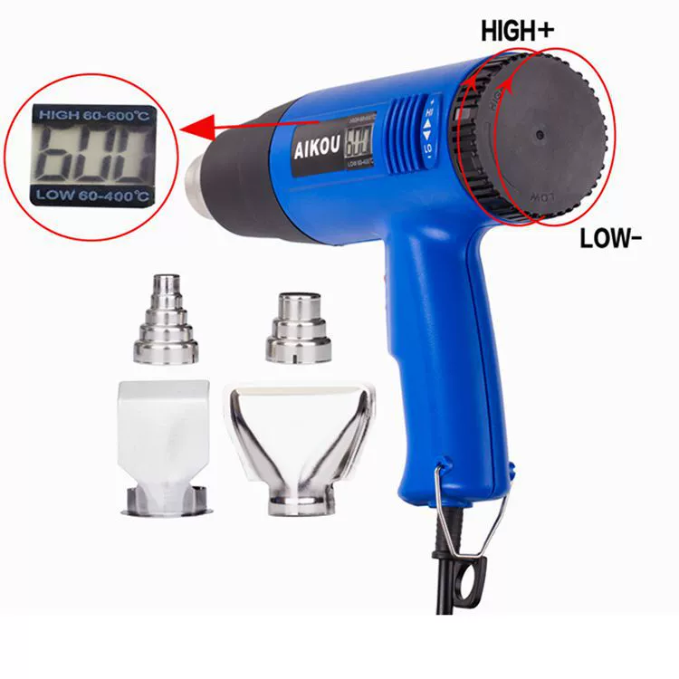 Оптовая Продажа с фабрики 1800 Вт цифровой дисплей Термофен с регулированием температуры Термофен промышленный Термофен автомобильная пленка пистолет для выпечки