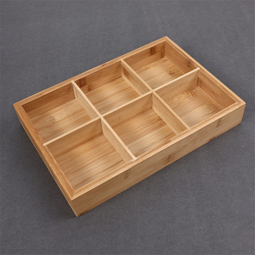 Jiugongge snack plate hot pot vegetable platter divided bamboo box Japanese cuisine bamboo dried fruit box snack box tray