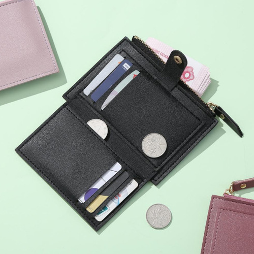Women's ultra-thin card holder Korean style coin purse zipper card bag candy color bus student bank card holder dollar bag