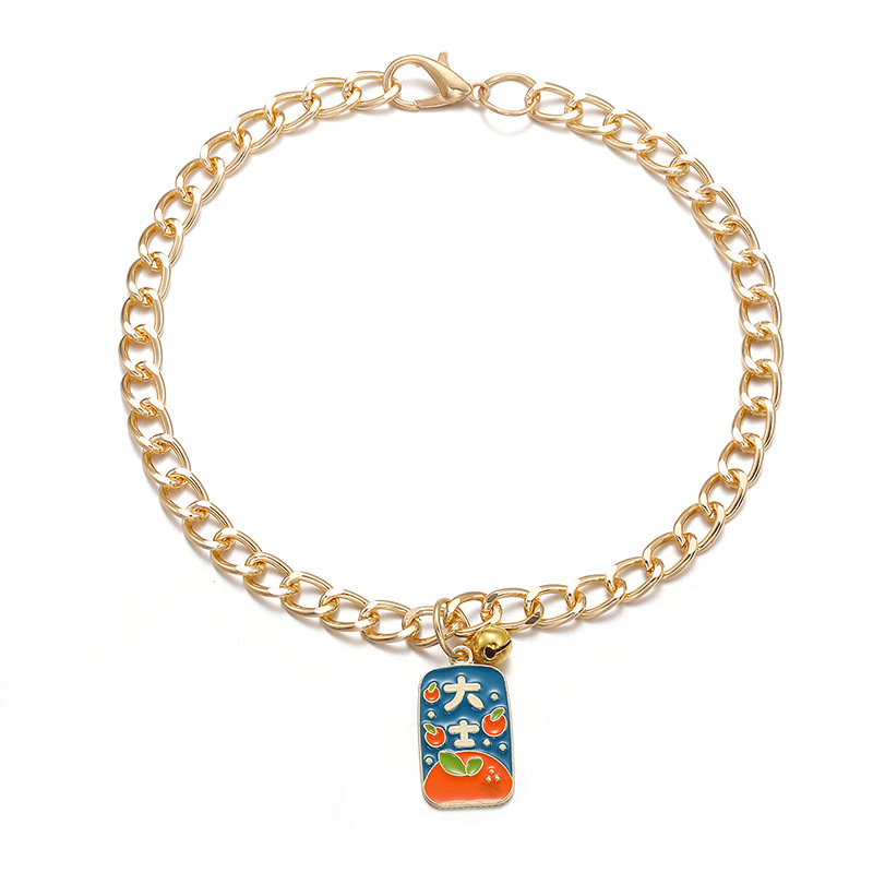Collar de gato decorativo de dibujos animados lindo Geely colgante de texto de aleación de la Etiqueta de perro Cadena de mascotas al por mayor