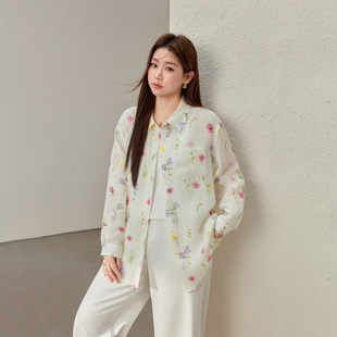 [Lyocell Ramie Blended Retro Easiest for Match Shirt] Slim Show Plus Size Women's Clothes Fat Mm2025 Summer Clothes New Style