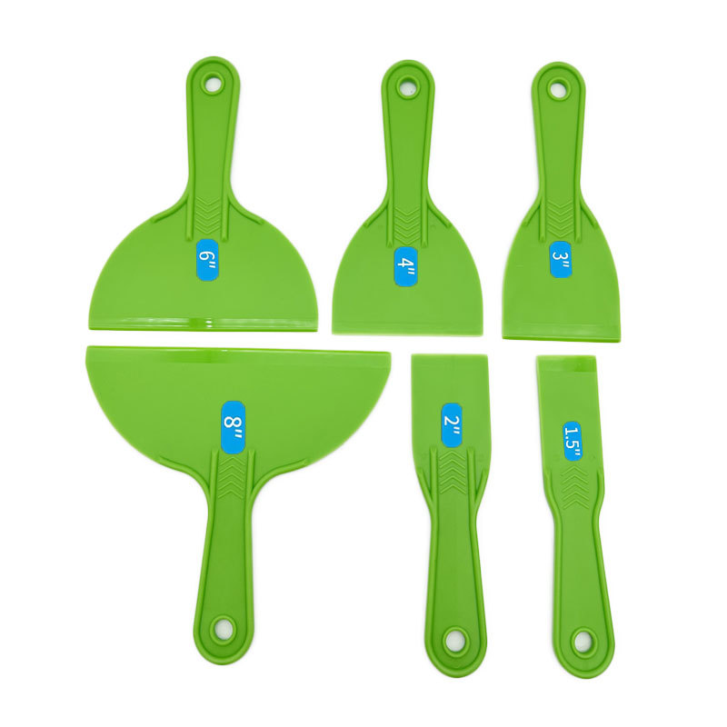 녹색 플라스틱 퍼티 나이프 6개 세트(1.5인치 2인치 3인치 4인치 6inch 8inch) 0.164kg