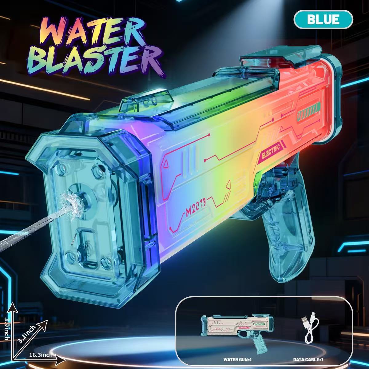 Explosiones transfronterizas pistolas de agua eléctricas niños coloridos efectos de sonido dinámicos luz cool pulso de gran capacidad juguetes pistolas de agua eléctricas