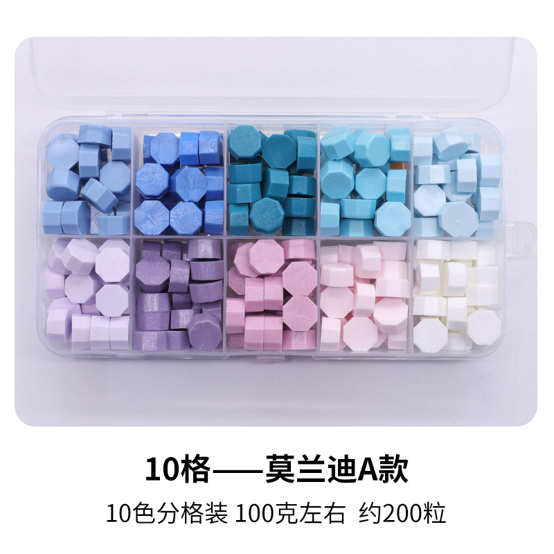 Fuego pintura cera grano traje de color mezclado 24 caja de cuadros de color ocho lados fuego pintura sellado cera fuego pintura sello cera grano fábrica al por mayor