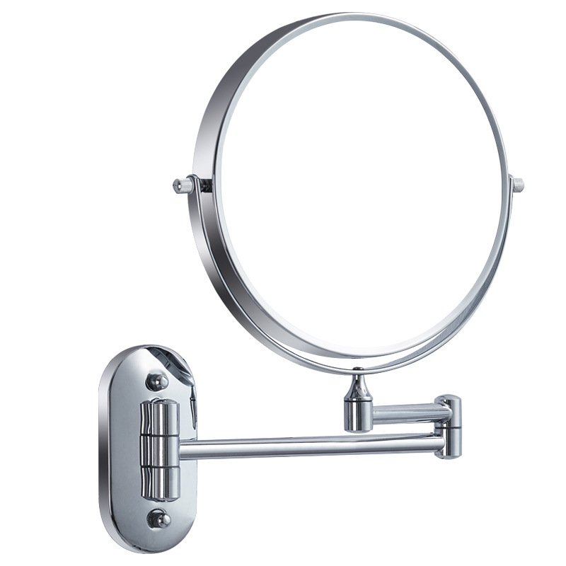 [Personalizado] Espejo de maquillaje de baño sin perforación sin lámpara, colgante de pared, tocador retráctil plegable de doble cara, espejo de baño