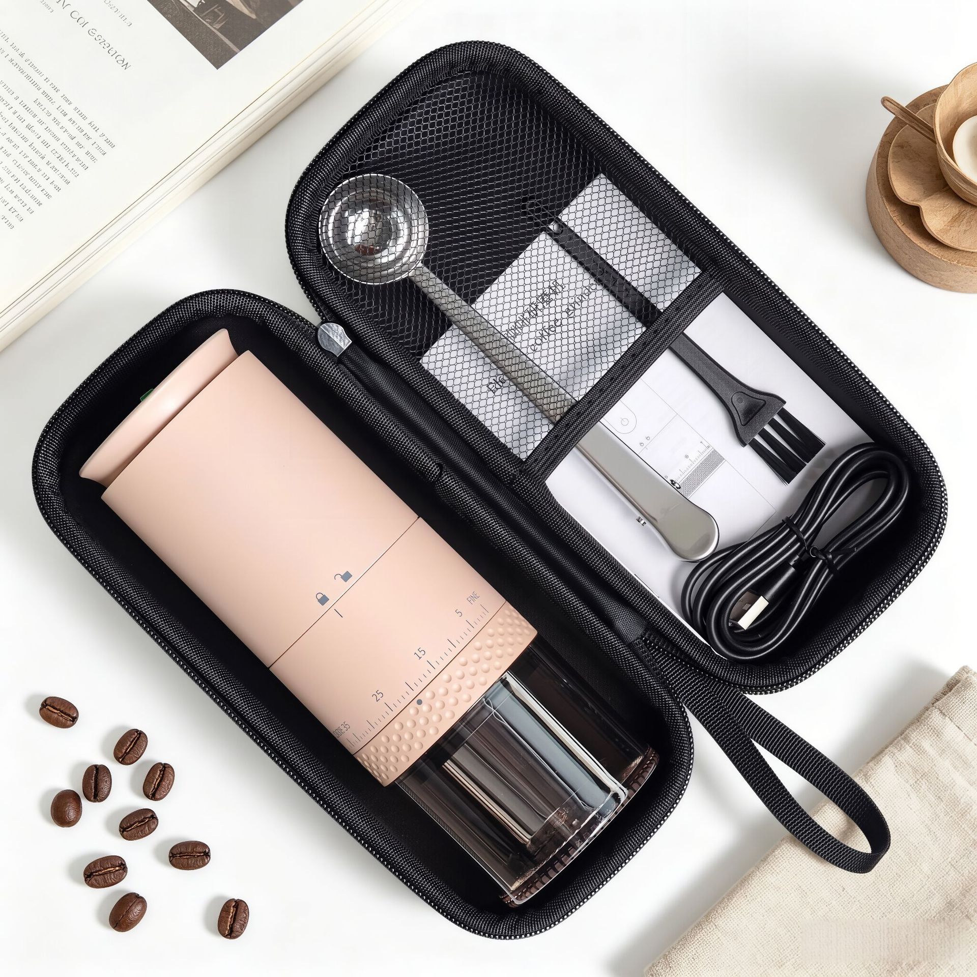 Molinillo de café eléctrico, molinillo de granos, molinillo de café en grano, molinillo totalmente automático, molinillo de café