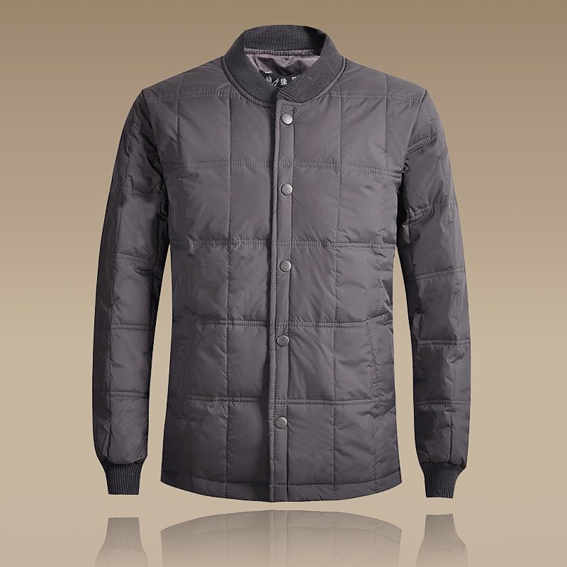 中老年男士羽丝绒丝服内胆轻薄修身短款秋冬季加厚大码内穿宽松