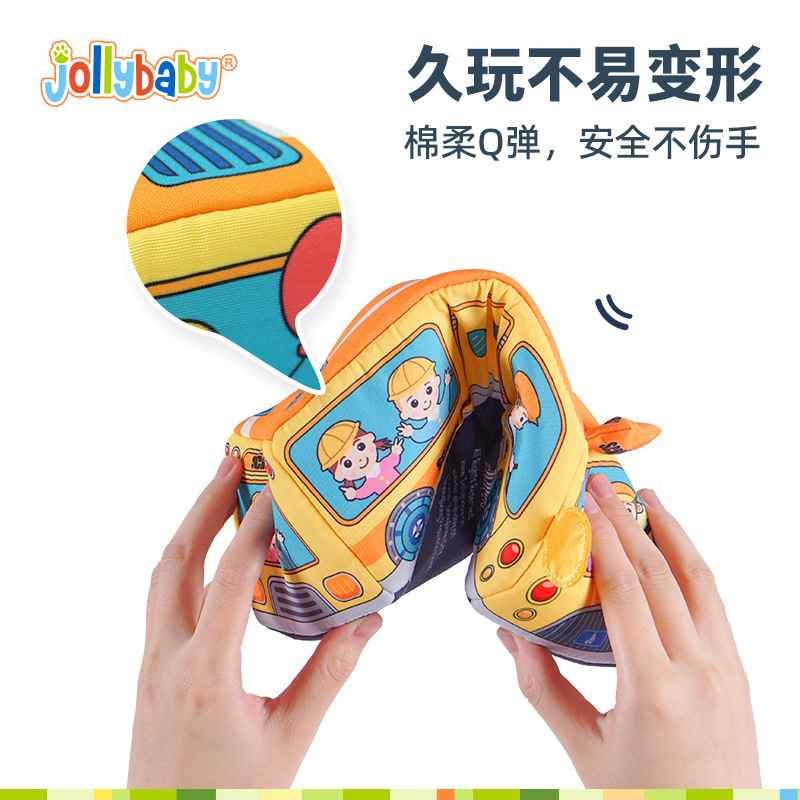 Caja de pañuelos Jolly Baby con música, bombeo con el dedo, entrenamiento sensorial para bebés de 3 meses, rompecabezas y juguetes educativos.