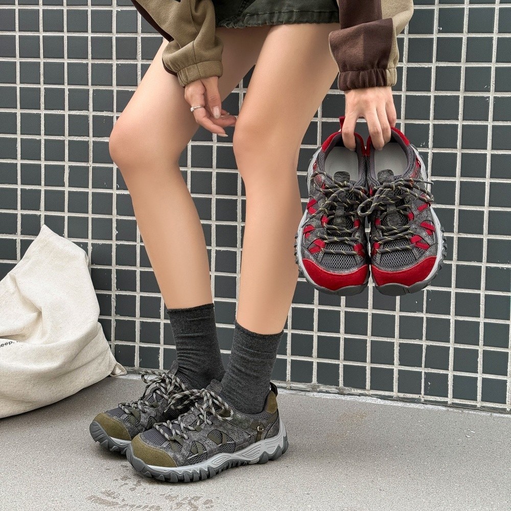 轻便舒适~网面透气老爹鞋女2026秋季新款户外厚底登山运动鞋女鞋
