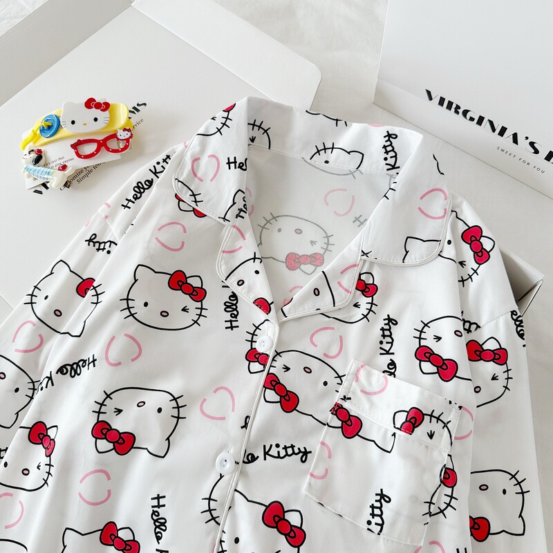 Low-Price Cheap Imitation Cotton Pajamas for Women in Autum New Long-Sleeved Loose Wearable High-End Home Wear Thin Set Low-Price Cheap Imitation Cotton Pajamas for Women in Autum New Long-Sleeved Loose Wearable High-End Home Wear Thin Set