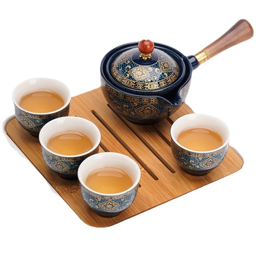 Laziness Tea Immortal Automatic Travel Tea Set Ceramic Gongfu Tea Set Portable Tea Tray Storage Bag Gift