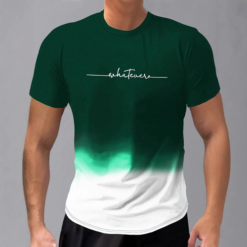 European and American 2025 New Fashion Trend Casual Matchy Matchy High-Quality Printed Short-Sleeve T-Shirt