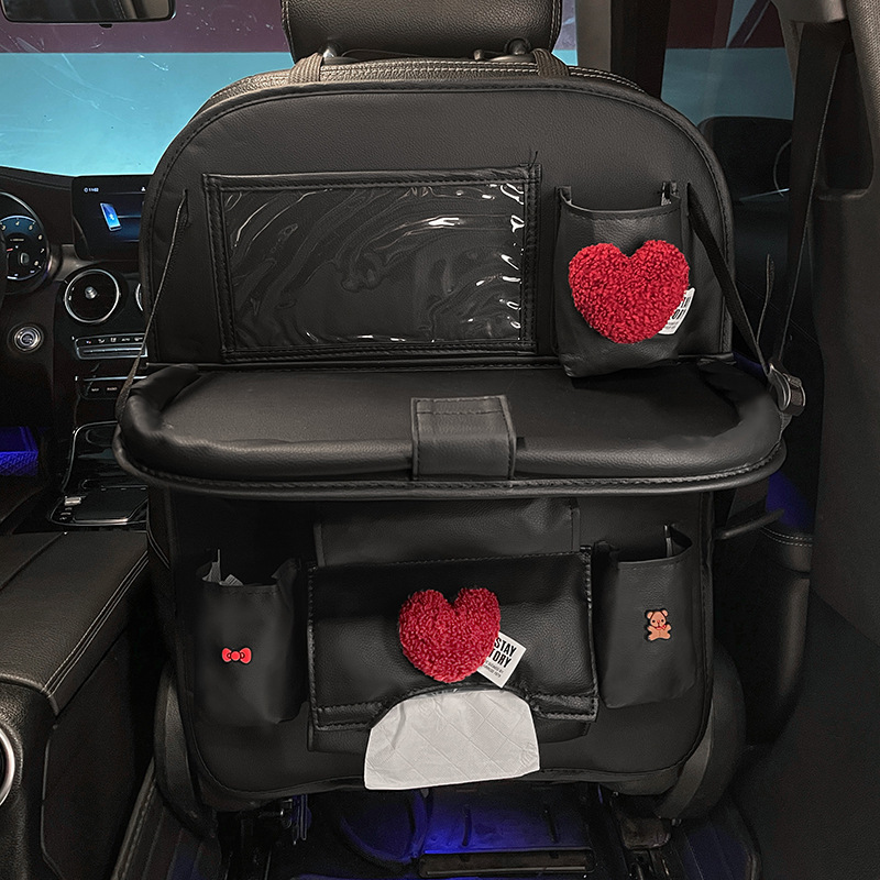 車用小さなテーブル、子供用ダイニングテーブル、後部収納ラック、女性用多機能折りたたみシートバック収納吊り下げバッグ|undefined
