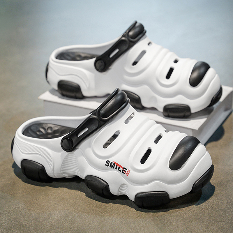 Zapatos con agujeros de talla grande transfronterizos para hombre 2025 nuevo estilo pisando mierda zapatillas de personalidad Baotou zapatos de playa de verano