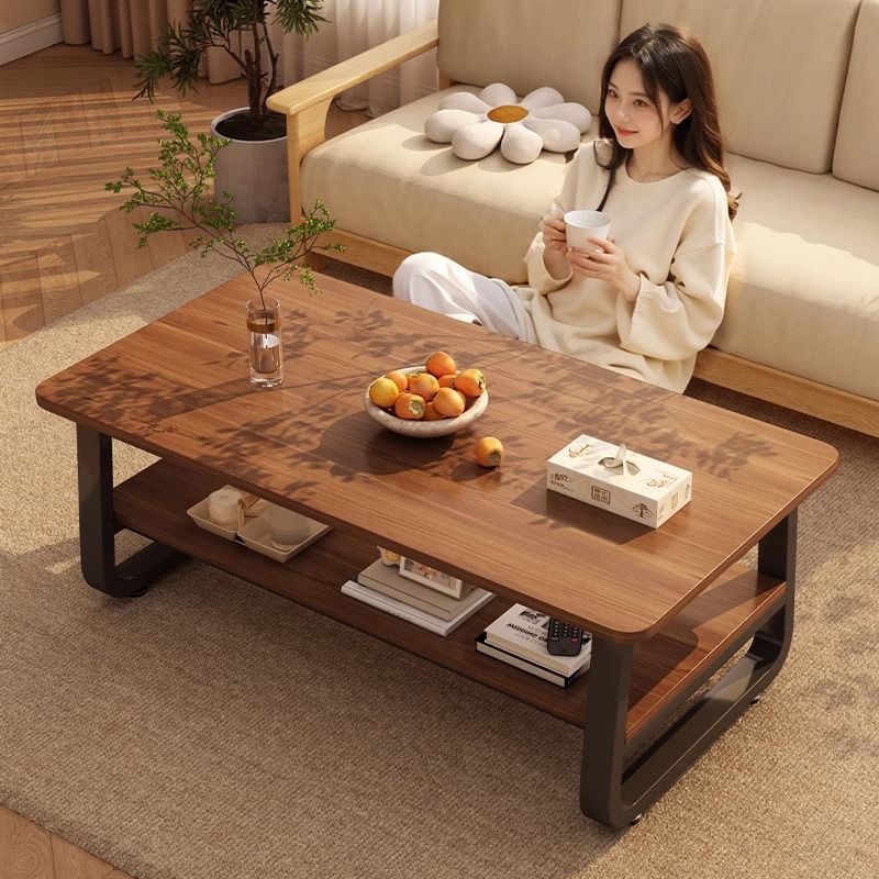 단단한 나무 커피 테이블 거실 홈 2025 작은 아파트를 위한 새로운 스타일의 간단한 차 테이블 임대 집을 위한 간단한 현대 작은 테이블