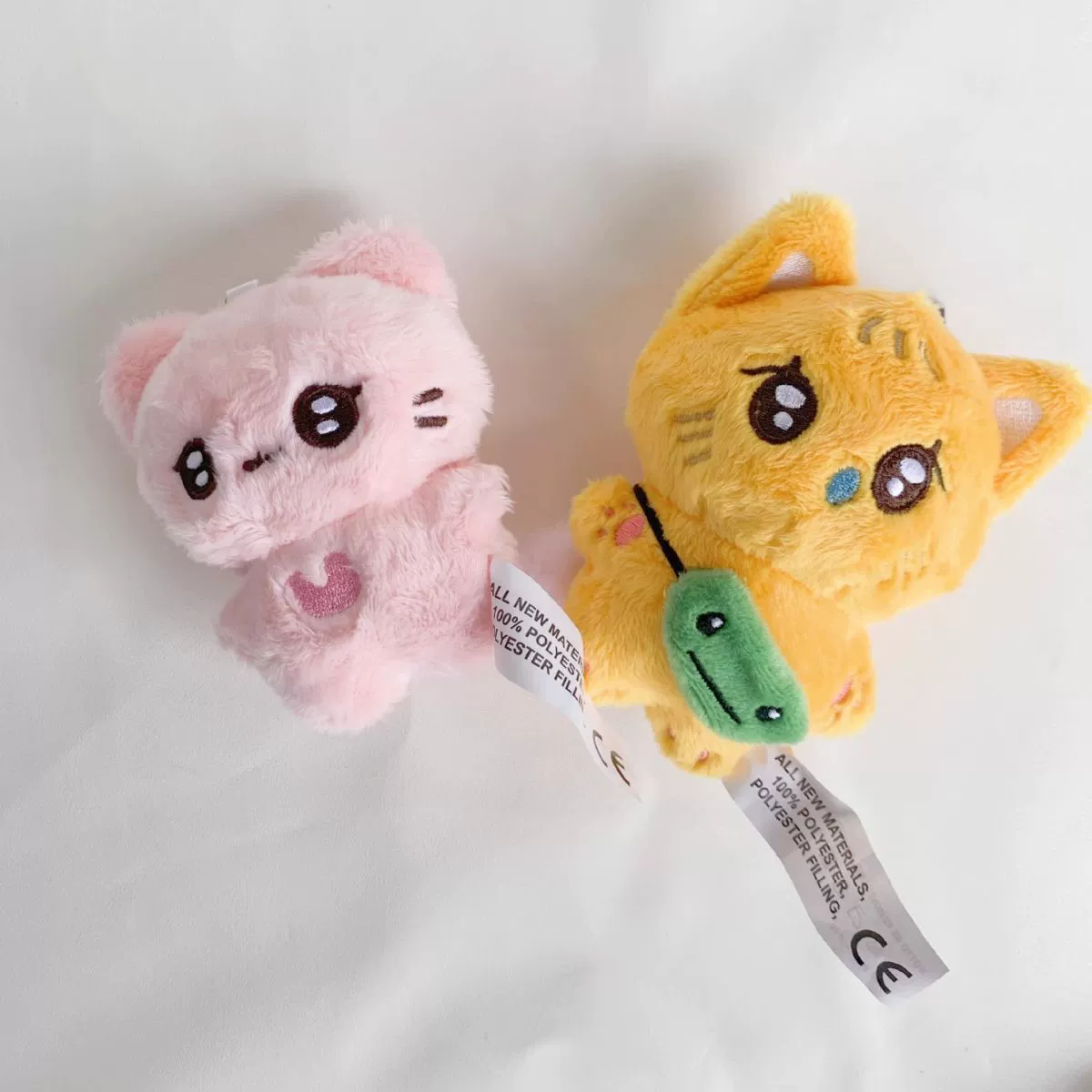 Plush Cat Keychain Mini Doll, Soft Cute Accessory — Gray, 28 g