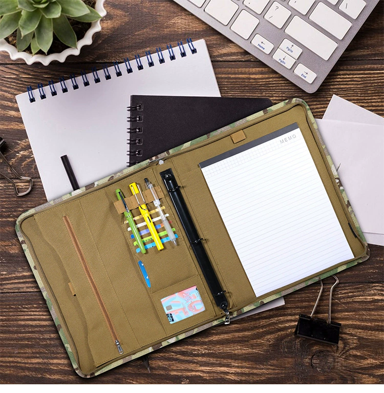 Vista de funda táctica para cuaderno y diario