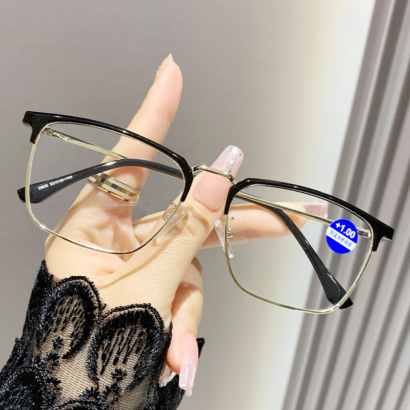 Anti-luz azul gafas de edad media y vieja superligera de alta calidad portátil de alta definición moda para hombres y mujeres gafas de edad de marco completo