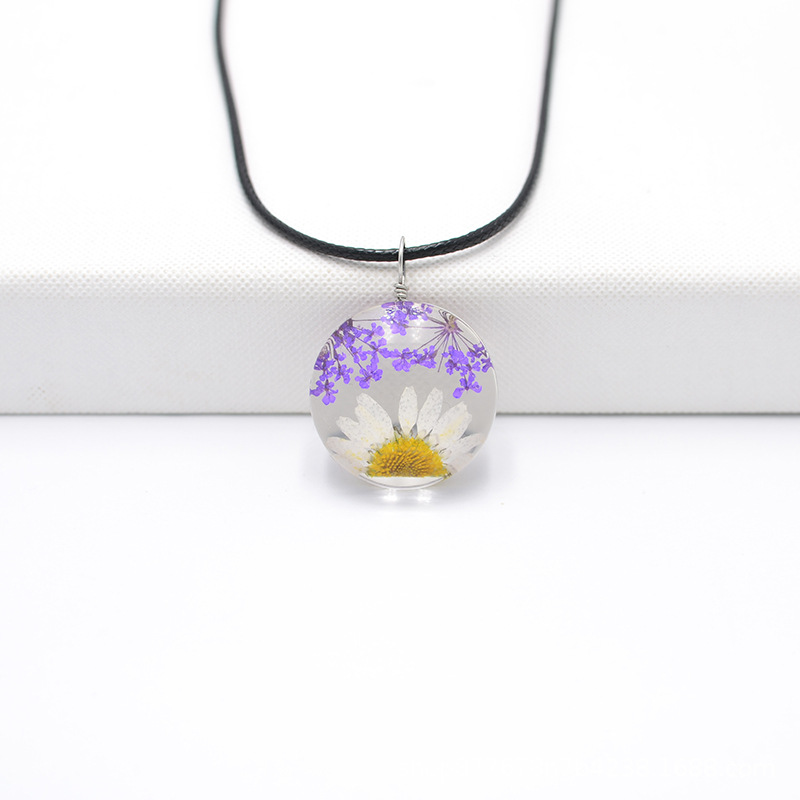 보라색 레이스 + 흰색 크리스탈 국화