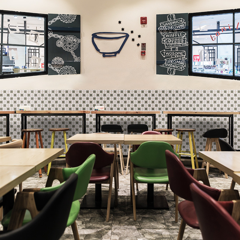 Hong Kong Style Mosaic Tile Wallpaper Retro Nostalgic Milk Tea Shop Decoration Hong Kong Style Tea Restaurant Hong Kong Ice Room Wallpaper