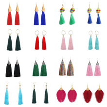 欧美夸张气质镂空玫瑰花镶钻长款流苏耳环女民族风波西米亚耳饰