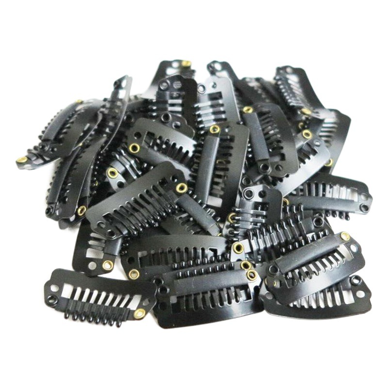 Stainless Steel Wig Clip with 8 Teeth, 2.8cm Hair Extension Clip, Portable Hairpiece Clip, Water Drop Clip