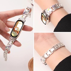 Xiaomi Mi Band 10/9 ストラップセラミックバージョン新しい 8 メタルパピーカラーダイヤモンドブレスレット nfc リストバンド男の子と女の子に適しています