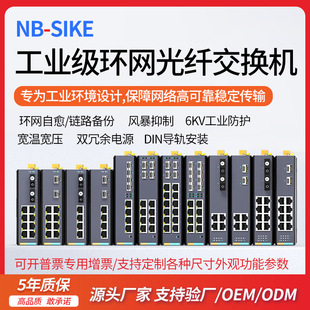 2/4 Optical 4/8/12/16 electric ring network industrial grade switch photoelectric converter Gigabit optical fiber transceiver manufacturer