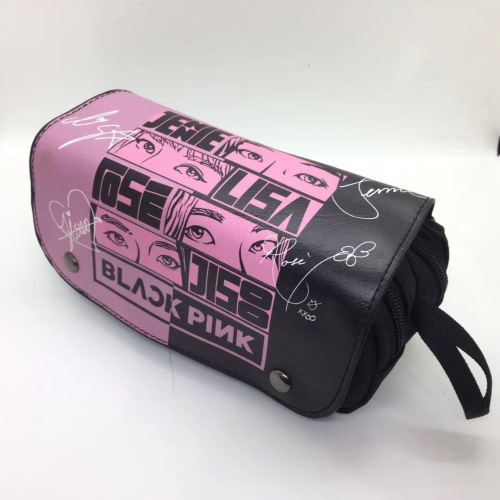 Star Idol Double Zipper Pencil Bag Primary and Secondary School Double Layer Large Capacity Stationery Box Storage Bag Pencil Box Bag