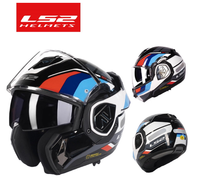 LS2 backflip casco de motocicleta casco de motocicleta casco de doble lente para hombre motocicleta casco completo femenino anti-niebla de cuatro estaciones viaje en motocicleta FF906