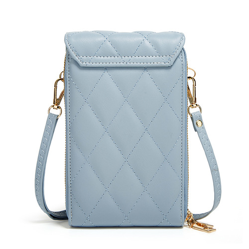 New shoulder crossbody mobile phone bag card holder women's small fragrance lock buckle rhombus coin purse large banknote holder coin bag Y266